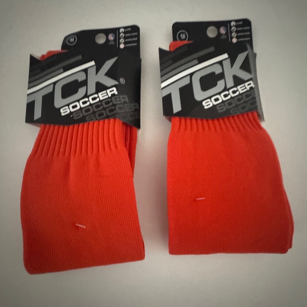 New TCK Soccer Socks Orange Size Medium M 2 pair - Picture 3 of 6